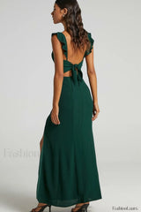 More Than This Charming Ruffle Strap Maxi Dress