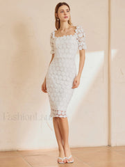 Multi Floral Graceful Midi Dress White / S Dresses