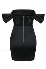 Nadia Off Stylish Shoulder Mini Dress