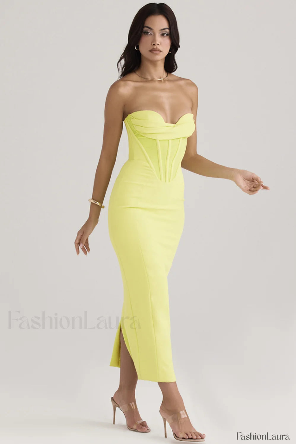 Neon Straptop Stylish Tunic Midi Dress