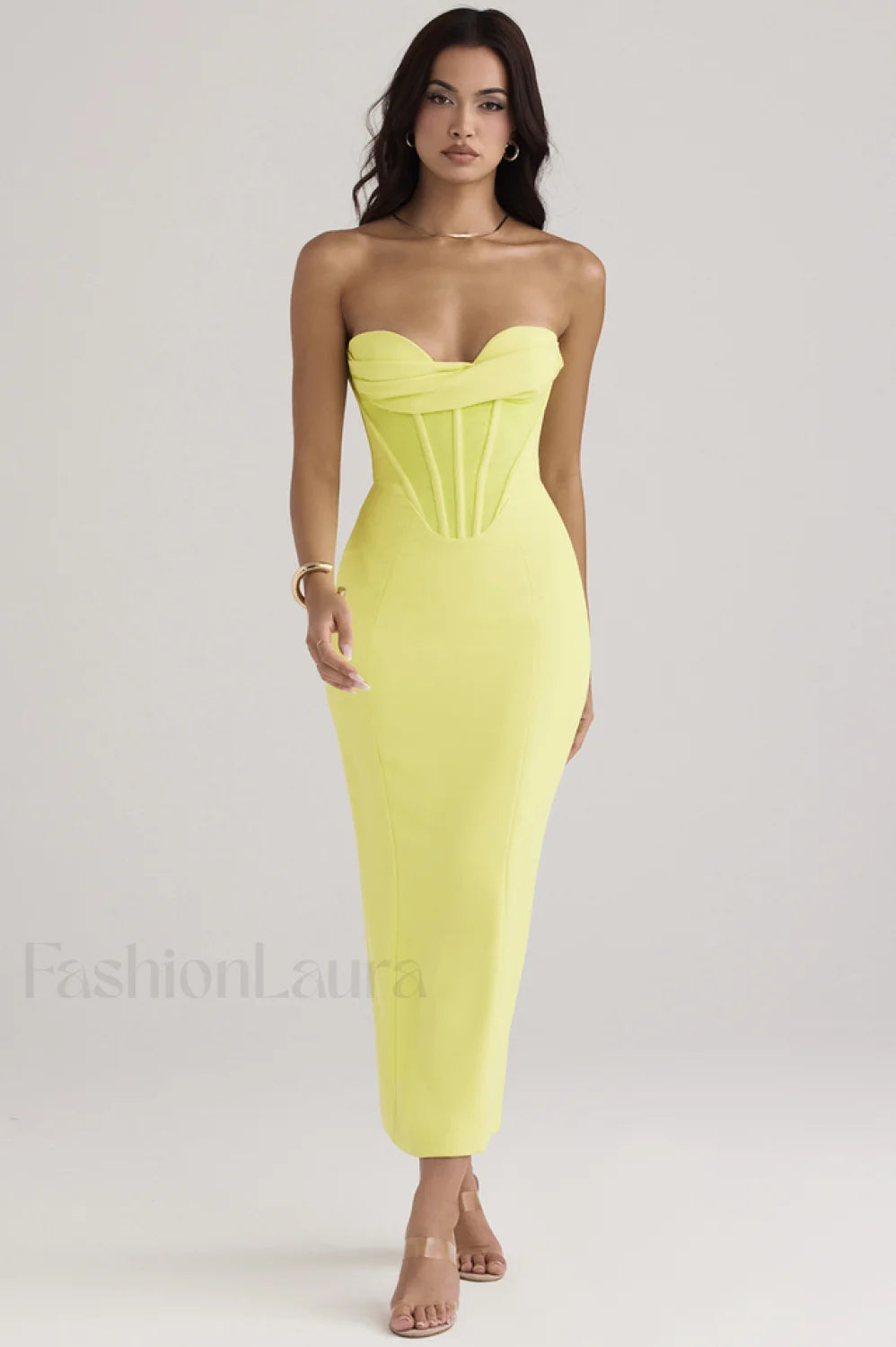 Neon Straptop Stylish Tunic Midi Dress