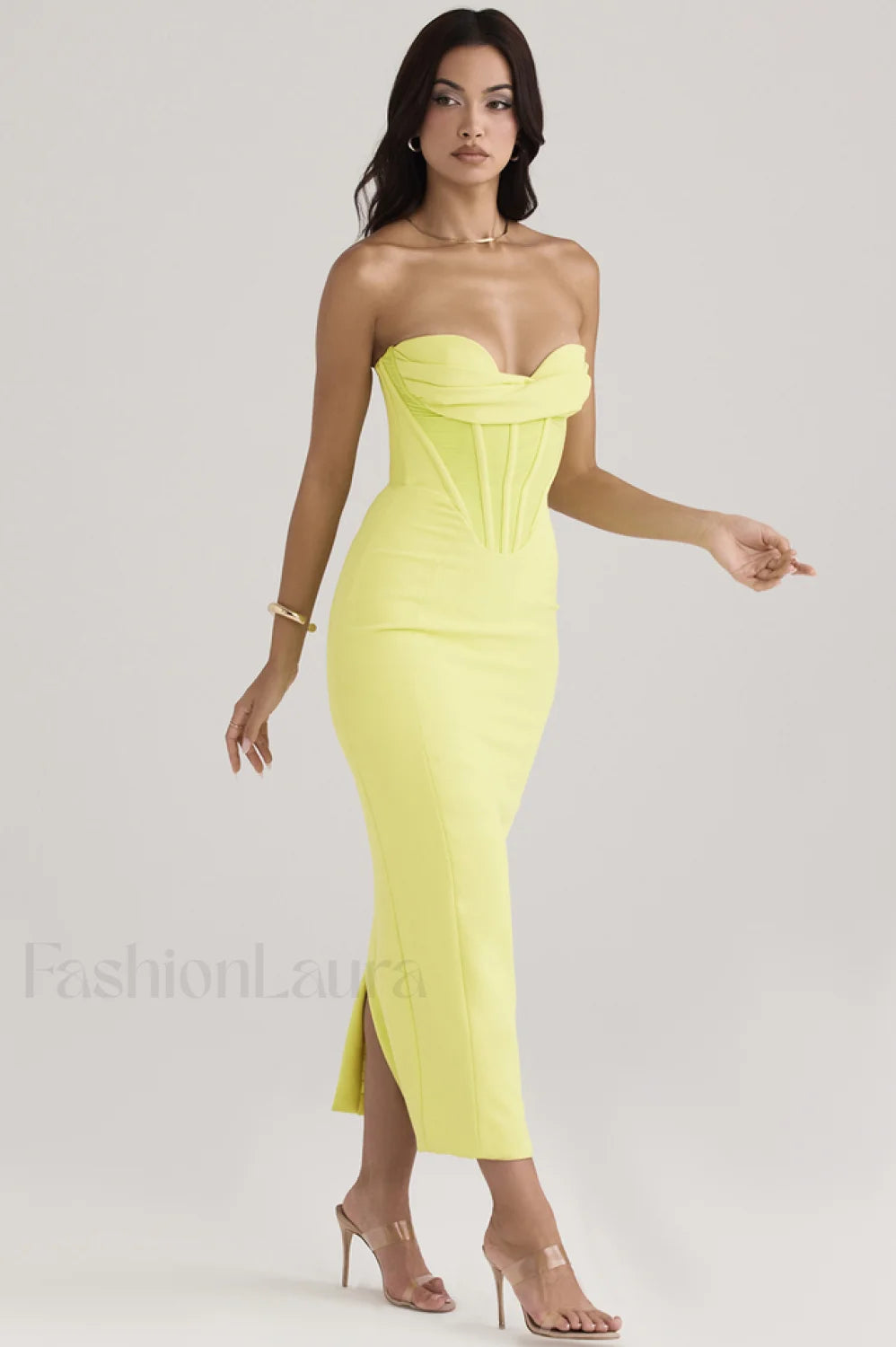 Neon Straptop Stylish Tunic Midi Dress