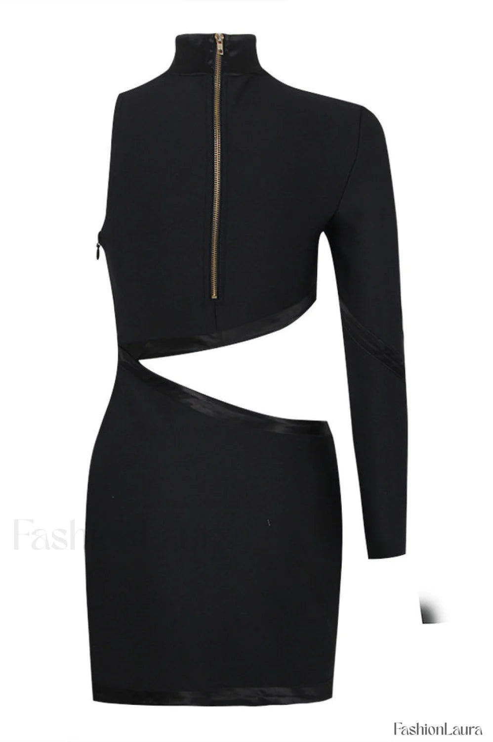 Nude One Shoulder Charming Cutout Bandage Dress