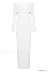 Off Shoulder Bodycon Charming Bardot Midi Dress