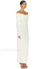 Off Shoulder Bodycon Charming Bardot Midi Dress