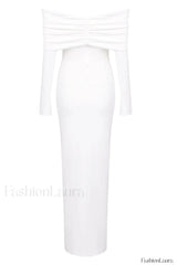 Off Shoulder Bodycon Charming Bardot Midi Dress
