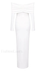 Off Shoulder Bodycon Charming Bardot Midi Dress