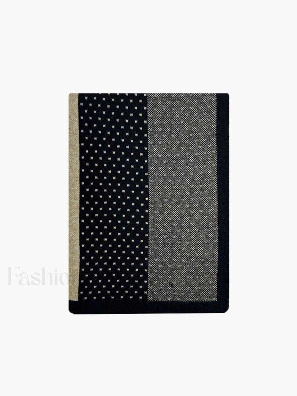 Old Money Graceful Aesthetics Patchwork Scarf Black / One Size Scarves