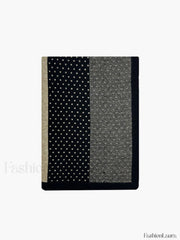 Old Money Graceful Aesthetics Patchwork Scarf Black / One Size Scarves