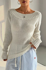 One Shoulder Knit Pullover Sweater