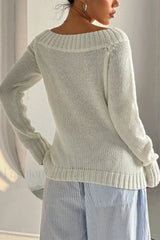 One Shoulder Knit Pullover Sweater