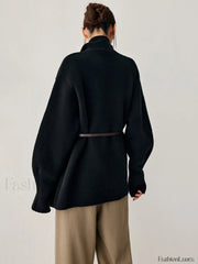 Open Collar Graceful Kimono Cardigan Sweaters L