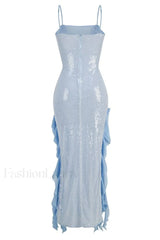 Othniel Sequin Stylish Embellished Ruffle Dress