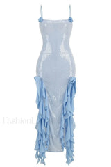 Othniel Sequin Stylish Embellished Ruffle Dress