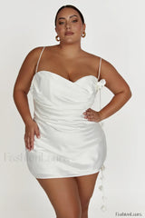 Otillie Rose Halter Charming Satin Mini Dress