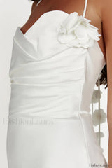 Otillie Rose Halter Charming Satin Mini Dress