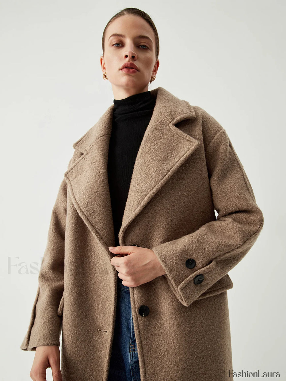 Oversized Charming Wool Coat Wool Coats