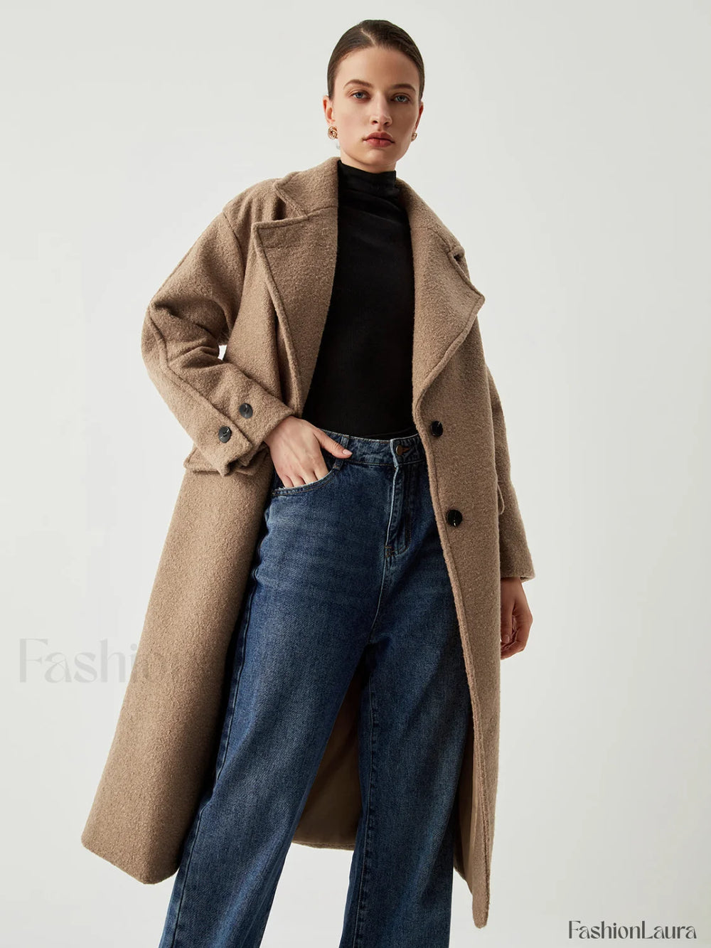 Oversized Charming Wool Coat Wool Coats