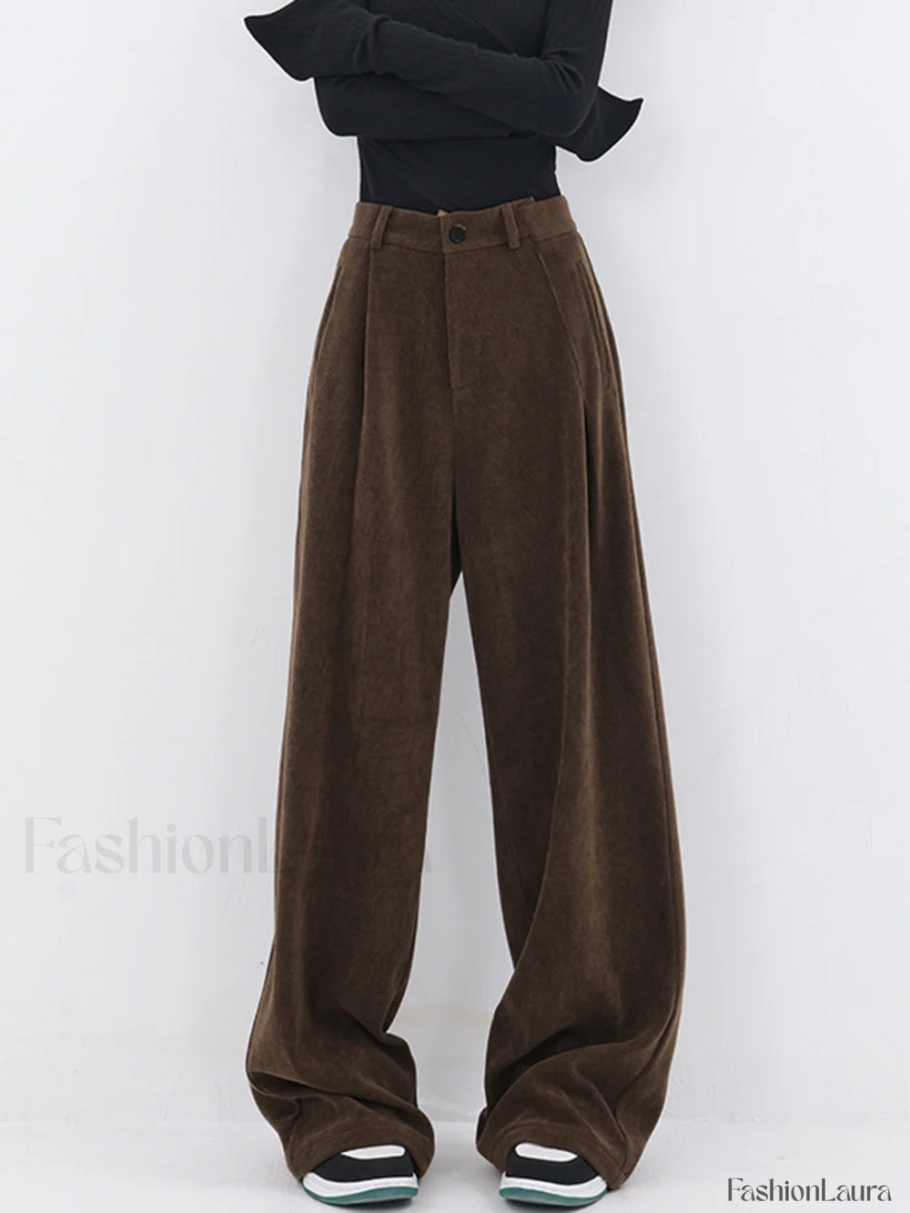 Oversized Corduroy Pleated Trendy Wide Leg Pants Pants