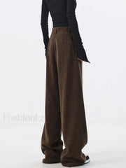 Oversized Corduroy Pleated Trendy Wide Leg Pants Pants