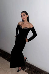 Palma Strapless Stylish Velvet Dress