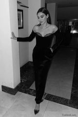 Palma Strapless Stylish Velvet Dress