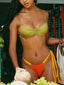 Patchwork Bandage Bikini Set green / M