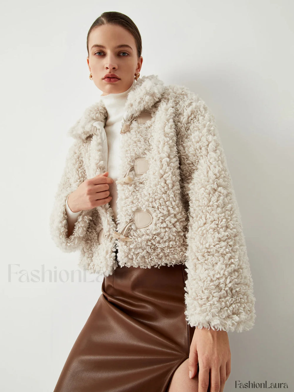 Patchwork Charming Fleece Jackets Beige / XS Fleece Jackets