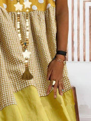 Patchwork Checkered Print Midi Dress Midi Dresses