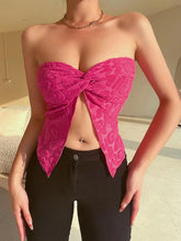 Patchwork Knitted Bandeau Top Pink / S Tops&Tees