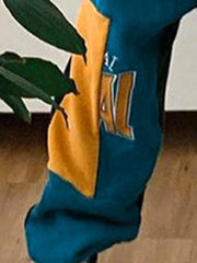 Patchwork Letter Jogger Pants Sweatpants