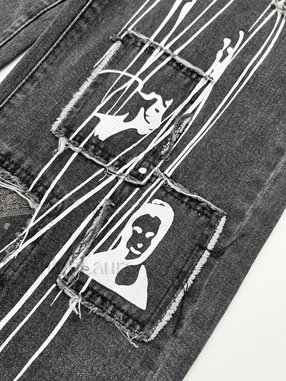 Patchwork Paisley Print Boyfriend Jeans Boyfriend Jeans