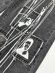 Patchwork Paisley Print Boyfriend Jeans Boyfriend Jeans