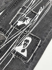 Patchwork Paisley Print Boyfriend Jeans Boyfriend Jeans