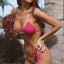 Patchwork Thong Solid Micro Bikini Set PINK1 / S