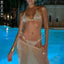 Pearl Lace Hollow Halter Three Piece Set Gold / S