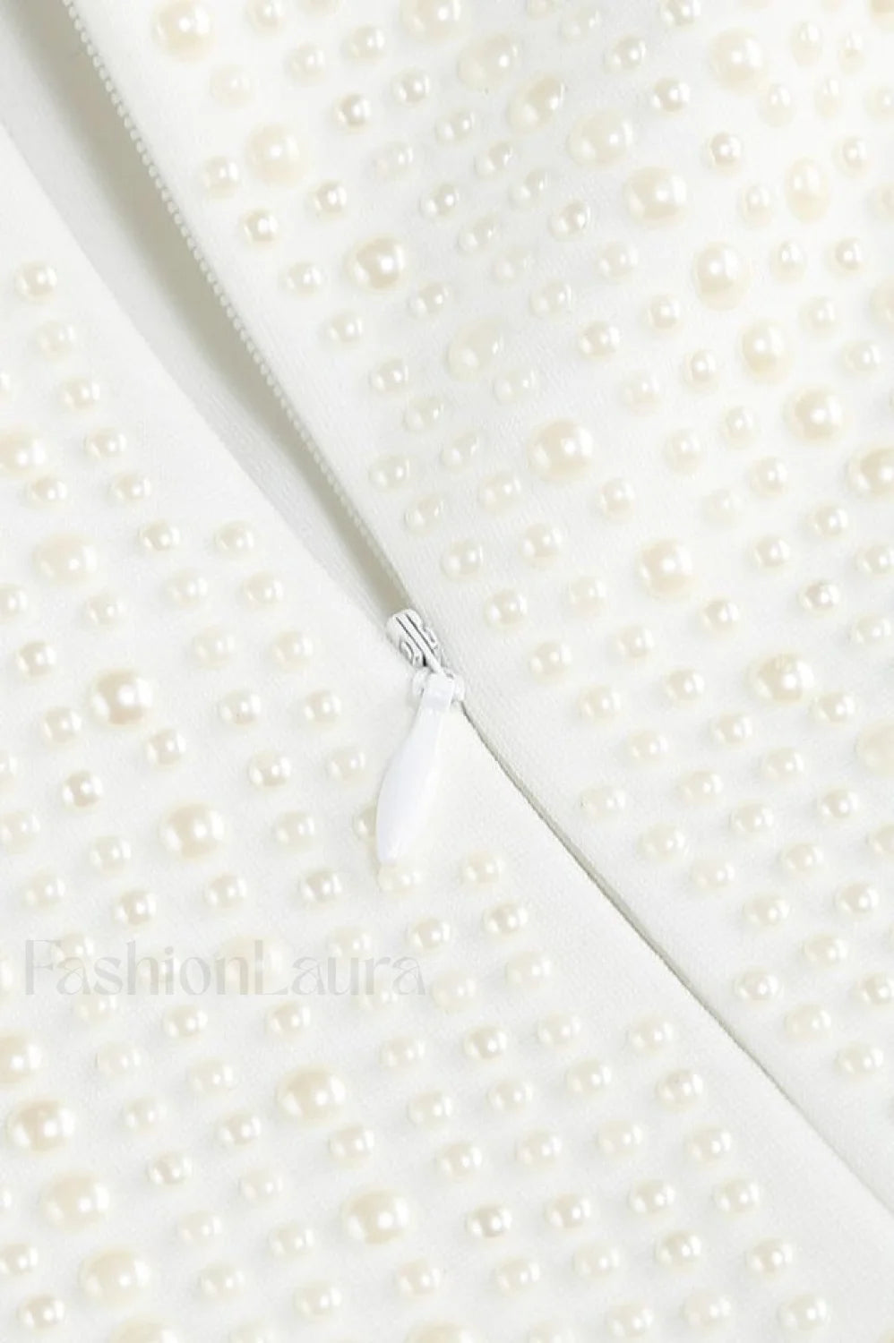 Pearl Studded Stylish White Mini Dress