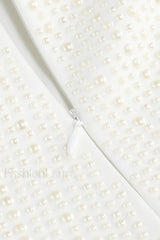 Pearl Studded Stylish White Mini Dress