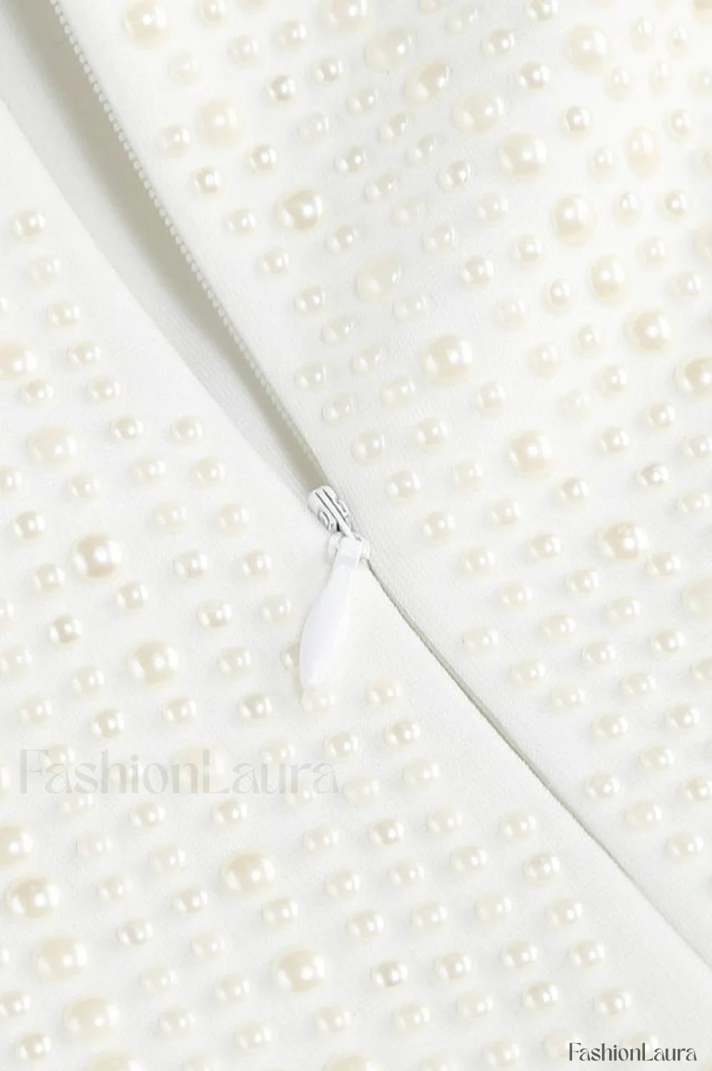 Pearl Studded Stylish White Mini Dress