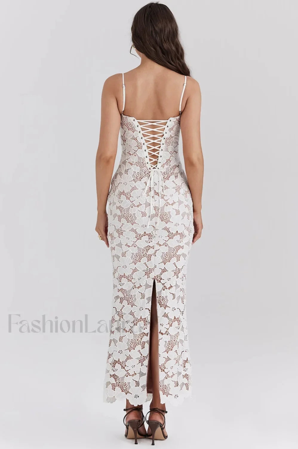 Pearl White Floral Charming Embroidered Maxi Dress