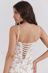 Pearl White Floral Charming Embroidered Maxi Dress