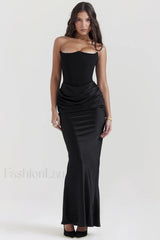 Persephone Off Stylish Shoulder Bustier Dress XS / Black