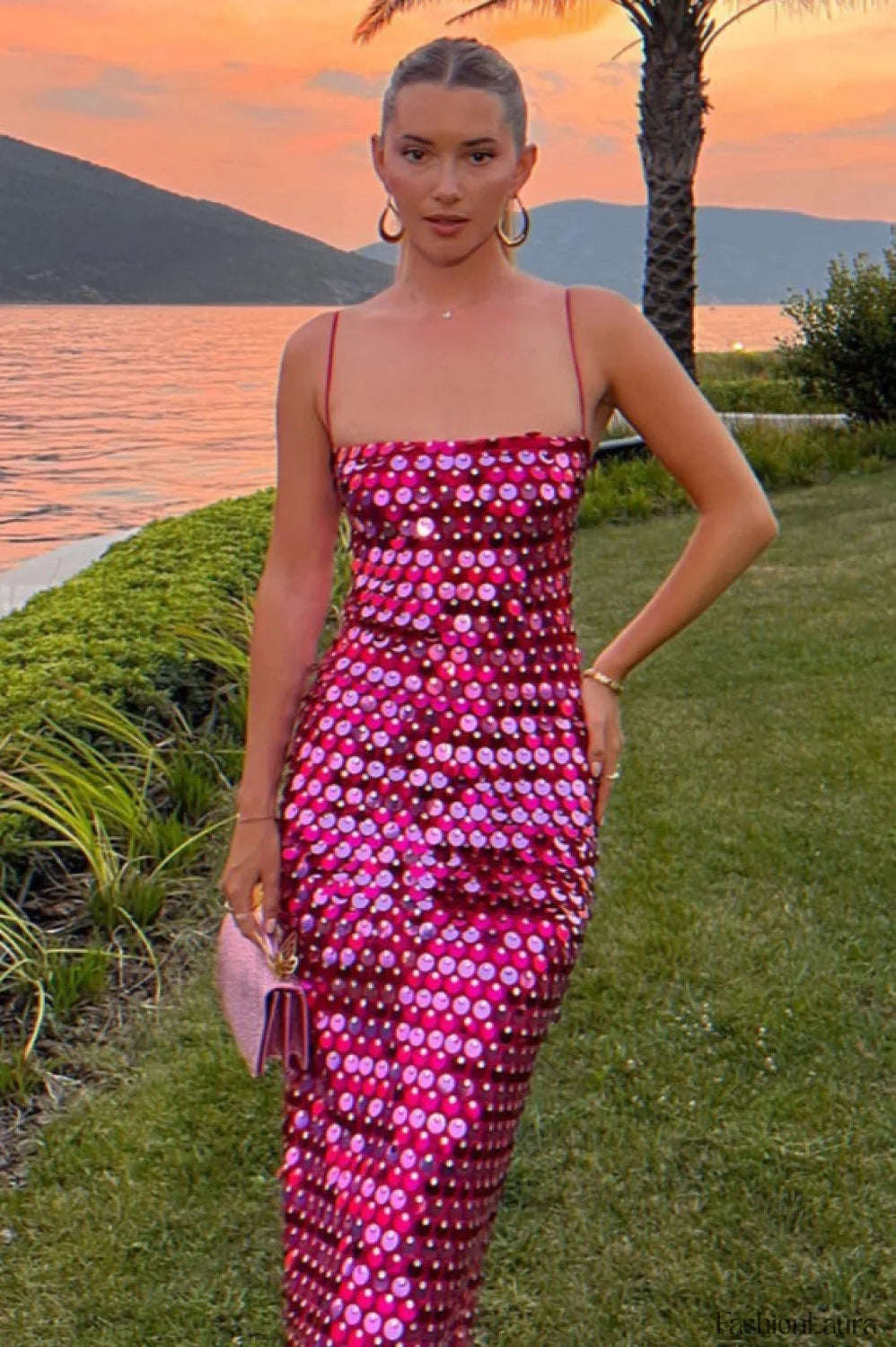 Phoenix Midi Stylish Dress in Sequins