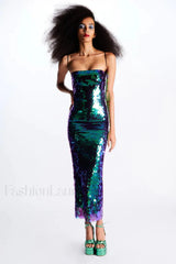 Phoenix Midi Stylish Dress in Sequins S / 2#