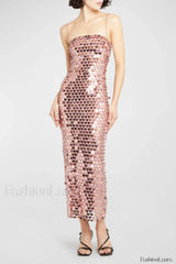 Phoenix Midi Stylish Dress in Sequins S / 5#