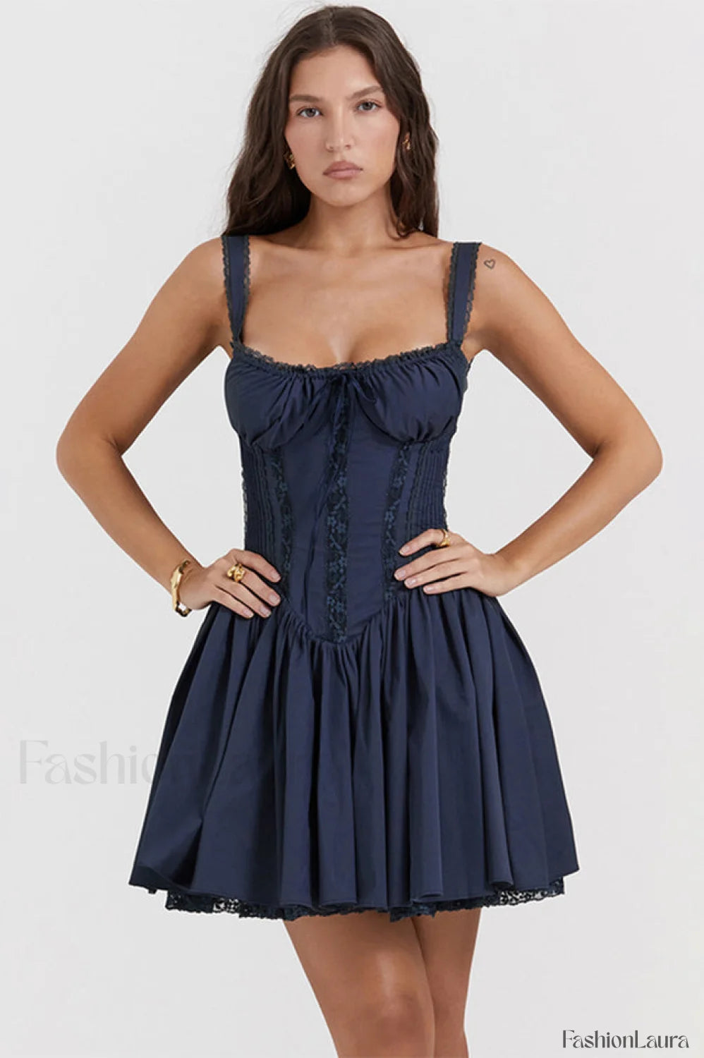 Pietra White Stylish Corset Mini Dress