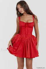 Pietra White Stylish Corset Mini Dress