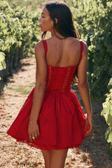 Pietra White Stylish Corset Mini Dress