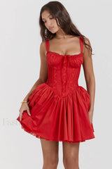 Pietra White Stylish Corset Mini Dress