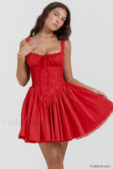 Pietra White Stylish Corset Mini Dress